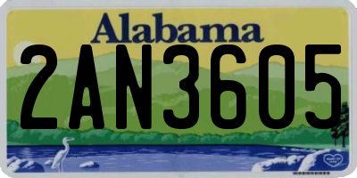 AL license plate 2AN3605