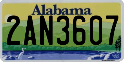 AL license plate 2AN3607