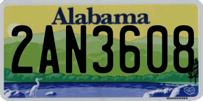 AL license plate 2AN3608