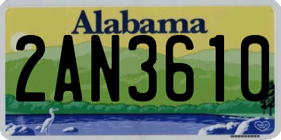 AL license plate 2AN3610