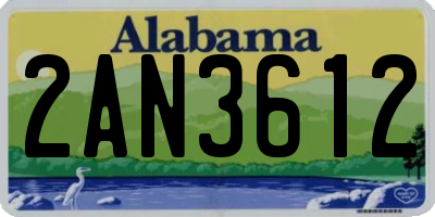 AL license plate 2AN3612