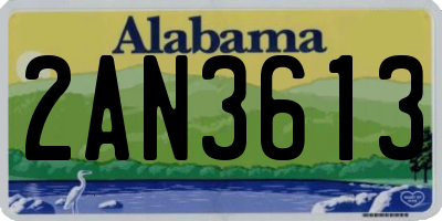 AL license plate 2AN3613