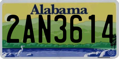 AL license plate 2AN3614
