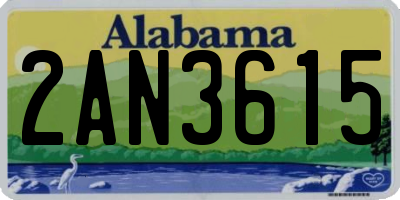AL license plate 2AN3615
