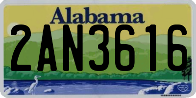 AL license plate 2AN3616