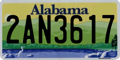 AL license plate 2AN3617