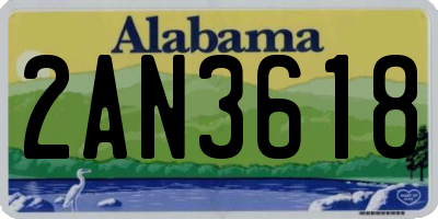 AL license plate 2AN3618