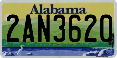 AL license plate 2AN3620