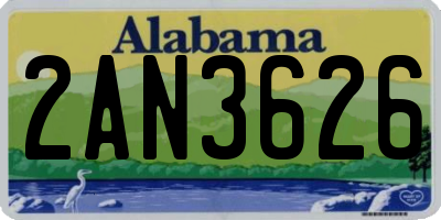 AL license plate 2AN3626