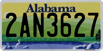 AL license plate 2AN3627
