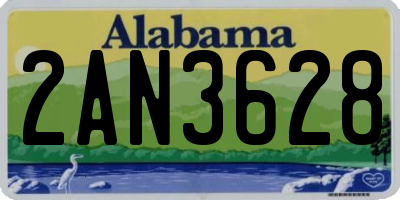 AL license plate 2AN3628