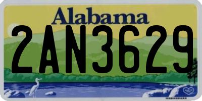 AL license plate 2AN3629