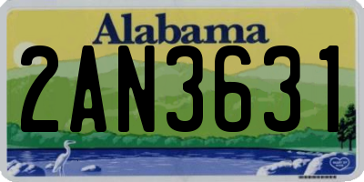 AL license plate 2AN3631