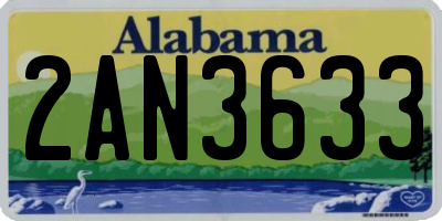 AL license plate 2AN3633