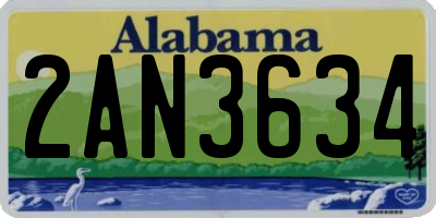 AL license plate 2AN3634