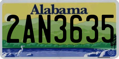 AL license plate 2AN3635