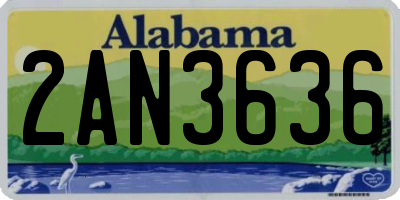 AL license plate 2AN3636