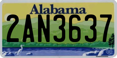 AL license plate 2AN3637