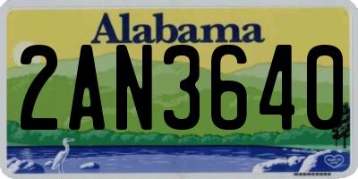 AL license plate 2AN3640