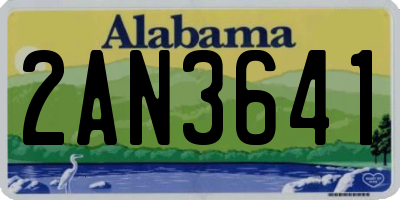 AL license plate 2AN3641