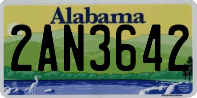AL license plate 2AN3642