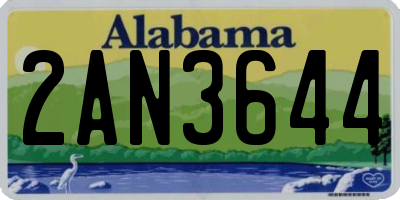 AL license plate 2AN3644