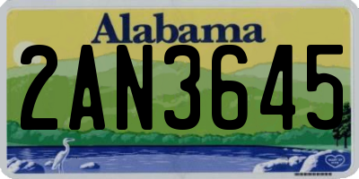 AL license plate 2AN3645