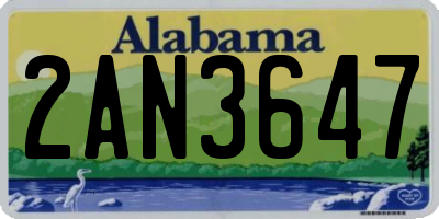 AL license plate 2AN3647