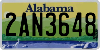 AL license plate 2AN3648