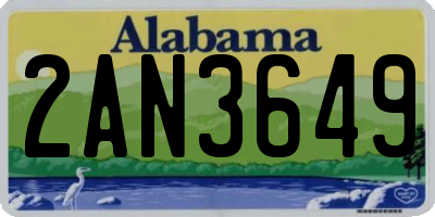AL license plate 2AN3649