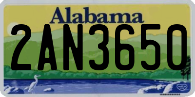 AL license plate 2AN3650