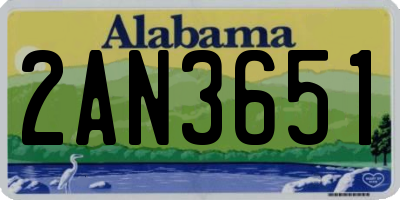 AL license plate 2AN3651