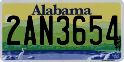 AL license plate 2AN3654