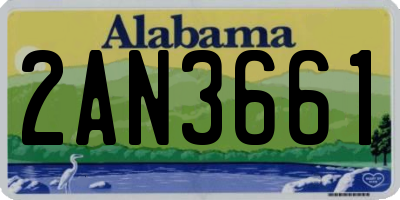 AL license plate 2AN3661