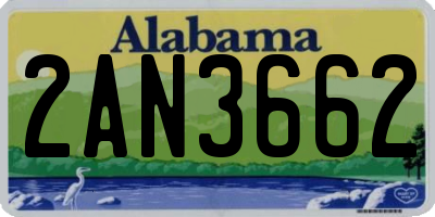 AL license plate 2AN3662