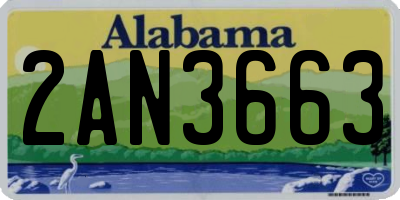 AL license plate 2AN3663