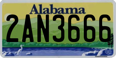 AL license plate 2AN3666