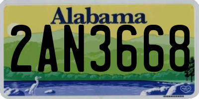 AL license plate 2AN3668