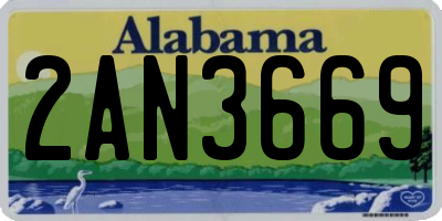 AL license plate 2AN3669