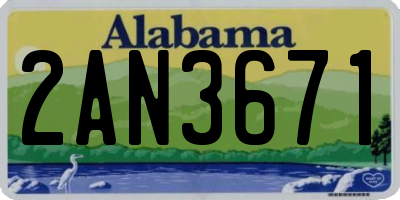 AL license plate 2AN3671