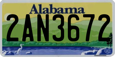 AL license plate 2AN3672