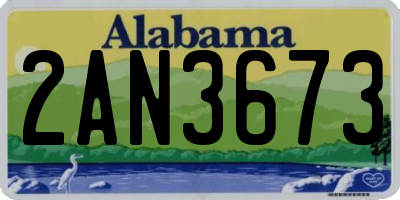 AL license plate 2AN3673