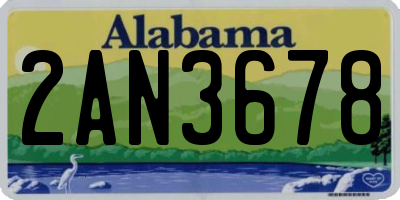 AL license plate 2AN3678