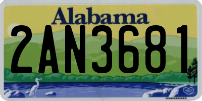 AL license plate 2AN3681