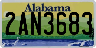 AL license plate 2AN3683