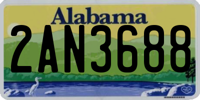 AL license plate 2AN3688