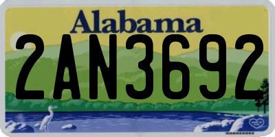 AL license plate 2AN3692