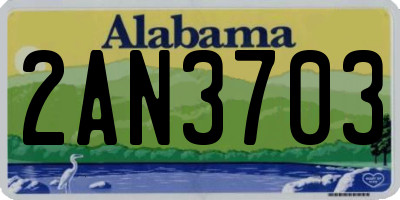 AL license plate 2AN3703