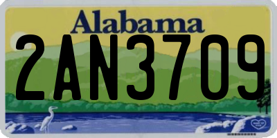 AL license plate 2AN3709