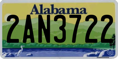 AL license plate 2AN3722